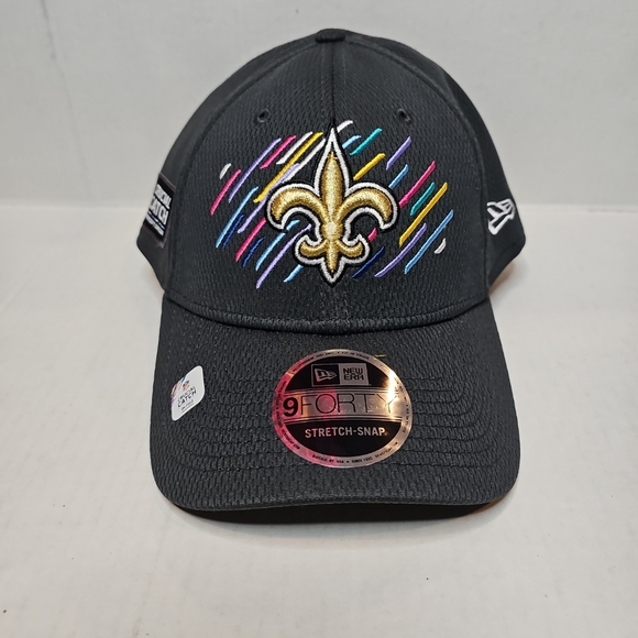 New Orleans Saints 2021 New Era 9FORTY Crucial Catch Stretch Snap Hat Cap NFL - Picture 2 of 7